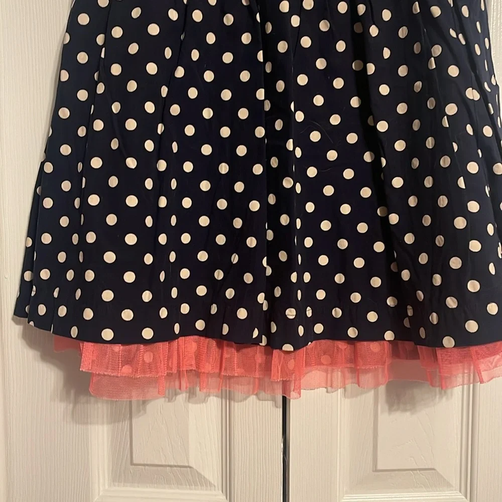 Gapkids navy blue polka dot skirt with pink crinoline size XL (12) NWOT